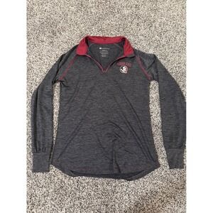 Colosseum Florida State Seminoles Quarter Zip Pullover Large Gray Garnet Stretch